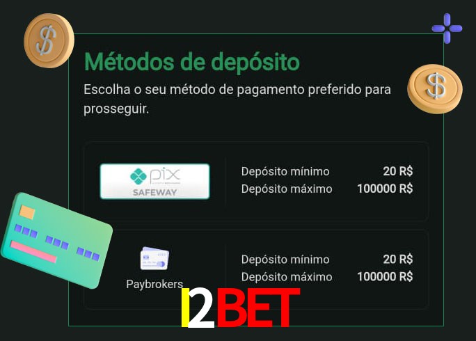 O cassino I2Bet oferece uma grande variedade de métodos de pagamento
